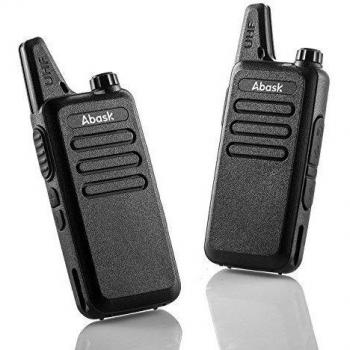 Walkie-Talkie, ABASK walkie-talkie recargable a prueba de polvo a prueba de agua portátil de la gama larga de mano fuerte contra la interferencia radio de dos vías de 16 canales para el aire libre que va de excursión Actividades