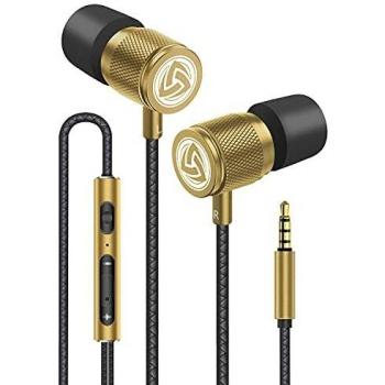LUDOS Ultra Auriculares con Micrófono y Cable, Cascos Control de Volumen, Máxima Comodidad, Sonido Cristalino, Espuma Viscoelástica, Cable Duradero, Graves, Earphones para Ordenador, Portátil, PC