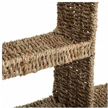 Estantería de pared redonda de fibras naturales - 58 x 12,5 cm