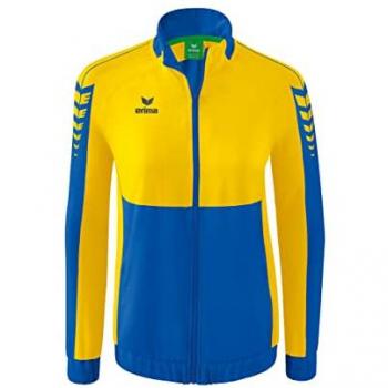 Erima Six Wings Women's Long Sleeve Presentation Jacket - Blue/Yellow 38