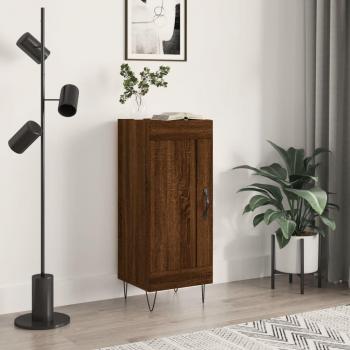 Aparador de madera de ingeniería multicapa de Roble Marrón 34,5x34x90 cm