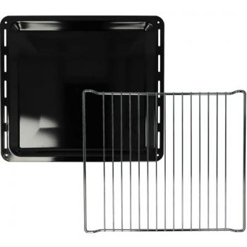 Set De 2 Uds. (1x Bandeja De Horno, 1x Rejilla) Compatible Con Hornos Leonard 94406401, 94406451, 94406470 - Dimensiones: 42,2