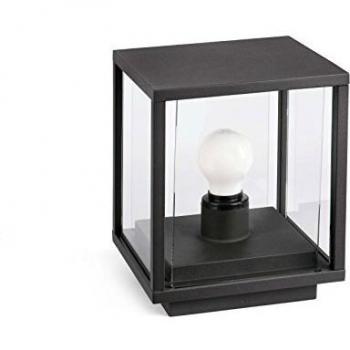 Farol de Jardín Nala Cristal y Aluminio Fundido Gris Oscuro con 1 bombilla de 22cm