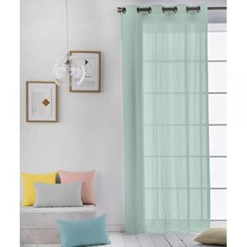 Cortina Visillo Lisa Verde con Ojales 200 x 260 cm