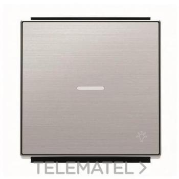 Tecla pulsador luz con luminoso ACERO INOX NIESSEN SKY 8504.4 AI