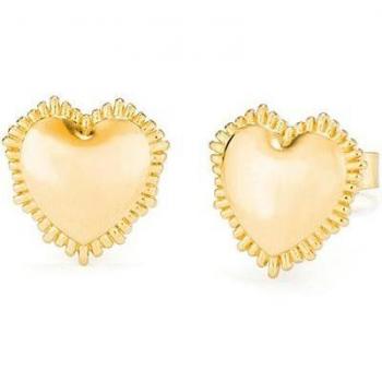 Pendientes Sagrado Corazón de Plata Dorado