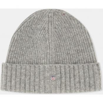 GANT Unisex Shield Wool Beanie - Grey Melange - One Size