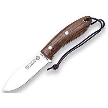 Cuchillo de Supervivencia y Caza Canadiense Joker CN114, Mango de Nogal, Funda de Cuero, Hoja de 10.5 cm, Ideal para Pesca, Caza, Camping y Senderismo