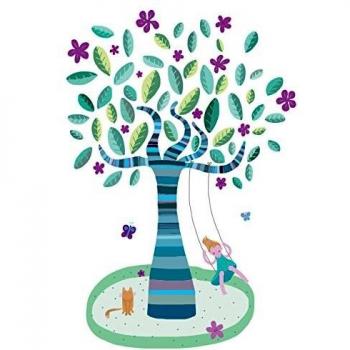 BABY'S CLAN Blue Tree - Adhesivo decorativo para pared
