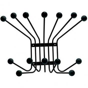 Maze Perchero Bill L 42 x 62 x 24 cm, acero, color negro