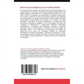 Barreras Percibidas Para El Autocuidado.: Personas adultas con infarto agudo de miocardio en la ciudad de Bogotá.
