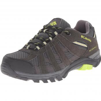 Columbia Youth Redmond Explore Waterproof - Zapatillas de trekking y senderismo, de piel, para niños/niñas, color gris