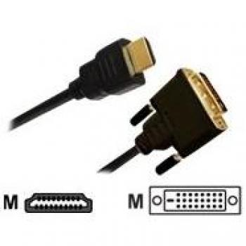Adaptador HDMI/DVI-D de 10m con conectores dorados y triple blindaje HDCP conforme