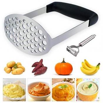 TedGem Machacador de Patatas, Trituradora de Patata de Acero Inoxidable,Trituradora de la patata de puré de Ricer, fruta Prensa / Alimentación Infantil colador