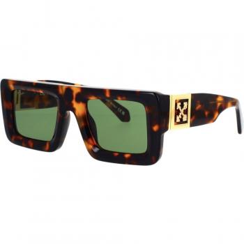 Off-White Oeri049 Leonardo Sunglasses, Color: 6055 Havana Green, Unisex, Style: Squadrata, Size: ONE SIZE