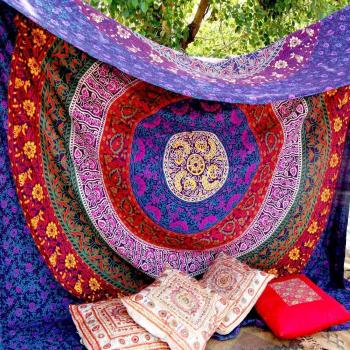 Tapiz para pared, diseño indio de mandala, algodón
