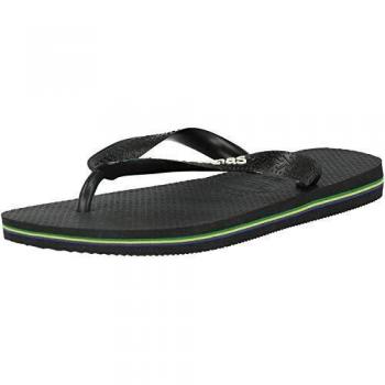 Havaianas Brasil Logo Flip Flops - Unisex Black 37/38