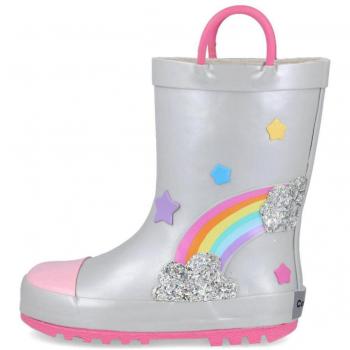 Botas de agua para niña Conguitos MI1 11007 color plata, talla 24
