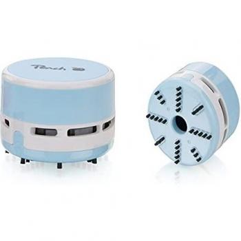 Aspirador de Mesa Mini Peach PA105 Azul - Batería AA, Alta Potencia de Succión