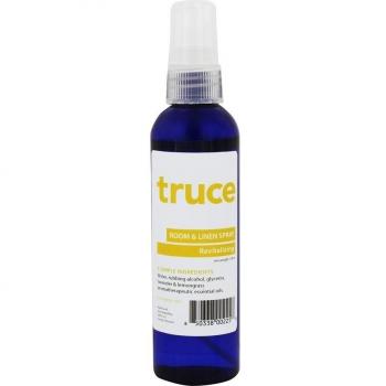 Tregua limpio - habitación y ropa de aerosol lavanda y limoncillo - 4 oz.