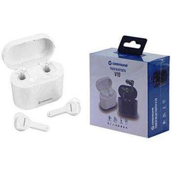 COOLSOUND Auriculares Earbuds TWS V10 Touch Bluetooth Blancos