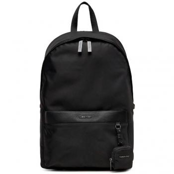 Calvin Klein CK Est. Nylon Round Black Backpack with Laptop Compartment, Unisex, One Size