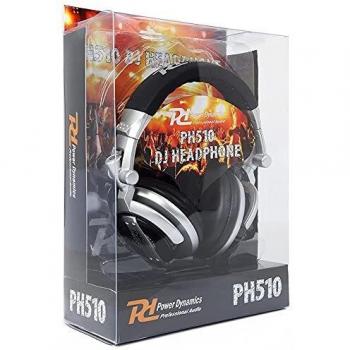 POWER DYNAMICS PH-510 Auriculares de DJ plegables, hardware profesional, fácil de transportar, membranas de 50 mm para un alto SPL, adaptador de Jack de 3,5-6,35 mm