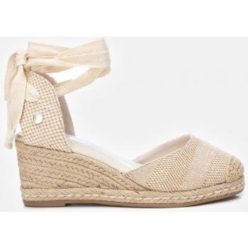 Alpargatas de cuña de mujer Refresh 171748 beige con cierre de cintas