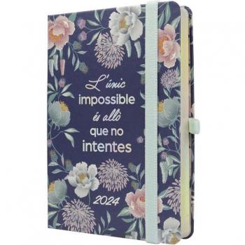 Finocam Agenda 2024 Mínimal Design M4 Día Página Impossible Cat Encuadernada Multilingüe Catalán 118x168mm Enero-Diciembre Multicolor