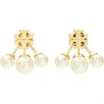 Tory Burch Kira Pearl Front-Back Earrings in Gold for Women