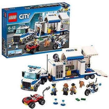 LEGO 60139 City Policía Centro de Control Móvil, Camión de Juguete para Niños +6 Años con Moto, Coche y 3 Mini Figuras
