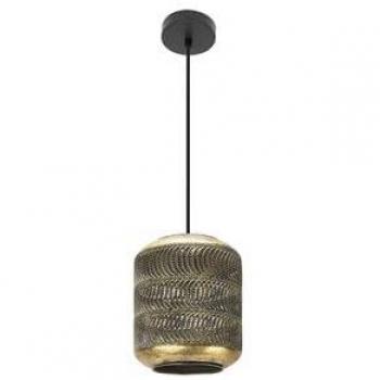 Lámpara Colgante Vizela Negro/Oro Envejecido 1xE27 Ø21cm