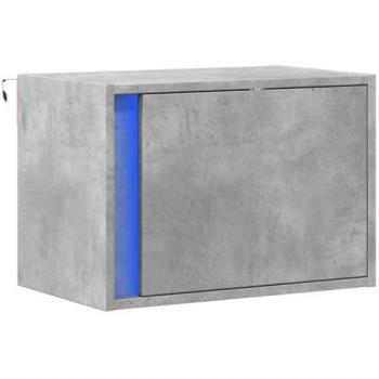 Mesita de Noche de Pared con Luces LED Gris Hormigón 165061
