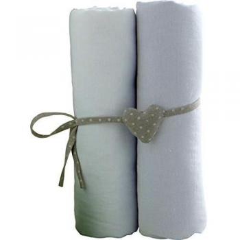 Babycalin BBC413410 - Juego de 2 sábanas bajeras para cuna de 60 x 120 cm, color blanco