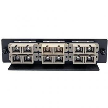 Tripp Lite Toolless Pass-Through Fiber Adapter Patch Panel, High-Density, MMF/SMF, 6 SC Duplex Connectors