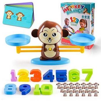 Juguetes Aprendizaje para Niños 3-6 Años , Juguetes Educativos Preescolares Regalos Cumpleaños Niñas Niños Pequeños Edad 2 3 4 5 Juego Conteo Matemático Mono Equilibrar Presente Niños Niño 3 a 7 Años