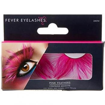 Smiffy'S 24254 Pestañas Con Plumas Contiene Pegamento, Rosado , color/modelo surtido