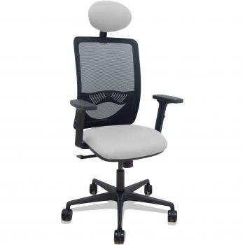 Silla operativa Piqueras y Crespo Zulema con brazos - Malla y Tela - Sincro - Color gris