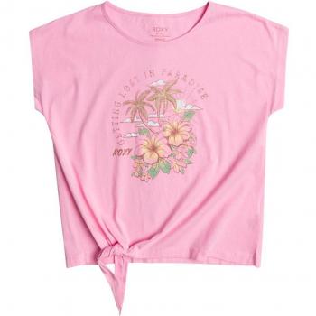 Camiseta Roxy Pura Playa para niños, manga corta, color rosa y naranja, talla 16