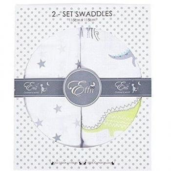 Efectos, Conjunto de 2 Cubiertas swaddle, 115 x 115 cm, Multi