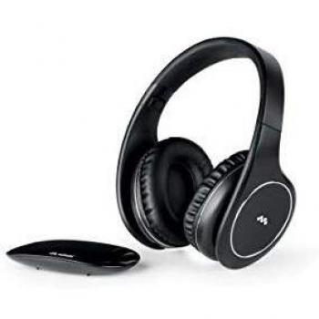 Meliconi HP Easy Digital Auriculares Diadema Inalámbricos y Alámbricos, Conector de 3,5 mm, MicroUSB, Batería de 400 mAh, Plegables, Color Negro