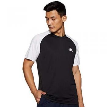 Adidas-Camiseta de Manga Corta Hombre DU0873 Negro