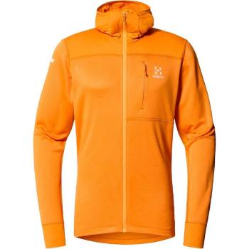 Haglöfs Forro polar de hombre L.I.M Mid Multi Hood, sudadera con capucha, color naranja brillante, talla M