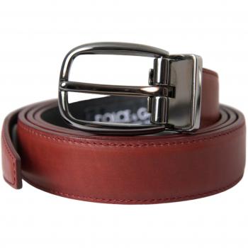 Dolce & Gabbana Brown Leather Silver Metal Buckle Belt Men - 95 cm / 38 Inches