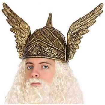 Atosa-58331 Casco Dios Vikingo Thor, Color Dorado