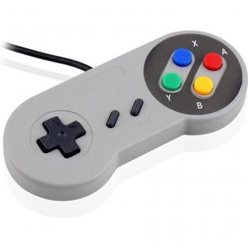 Mando retro clásico USB compatible con PC y Mac - DAM, medidas: 14x2x6 cm