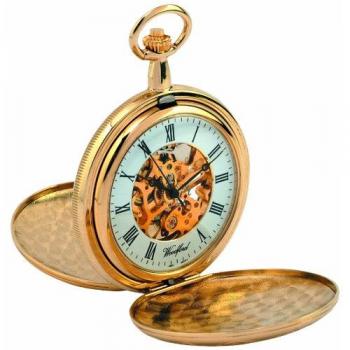 Unisex Woodford 1038 Full Hunter Dual Cover Skeleton Pocket Watch