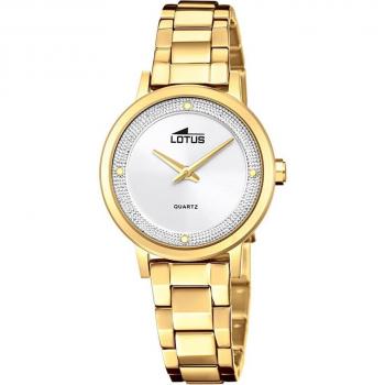 Reloj Lotus Trendy 18893/1 para Mujer, Esfera Plateada, Caja de Acero Inoxidable 316L Dorado