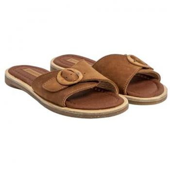 Sandalias de piel El Naturalista N5690 para mujer color marrón, plano y casual