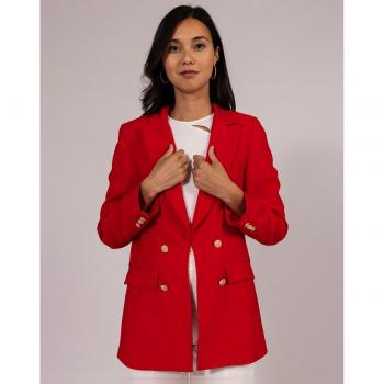 Blazer de mujer entallada con botones dorados